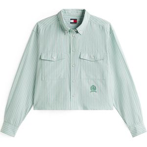 Tommy Jeans Blouse  donkergrijs / pastelgroen / wit