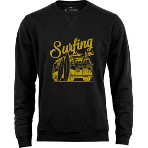Cotton Prime Sweatshirt 'Surfing Time'  geel / zwart