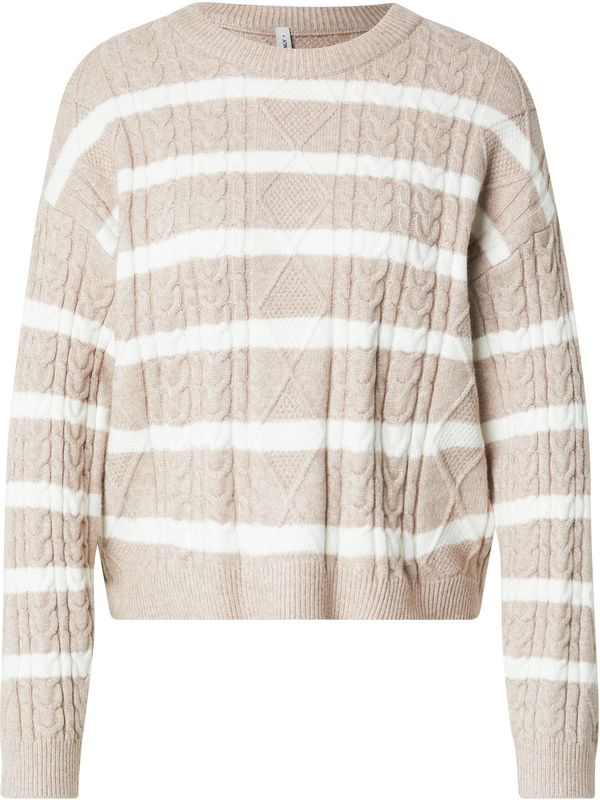 ONLY Trui 'ONLKATIA'  mokka / wit