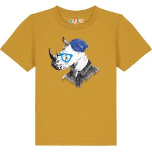 watabout.kids Shirt 'Nashorn'  blauw / oker / wit