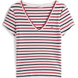 Tommy Jeans Shirt 'ESSENTIAL'  rood / zwart / wit