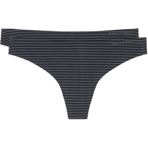 Marc O'Polo - SECOND SKIN - String - Anthracite stripe - Set van 2