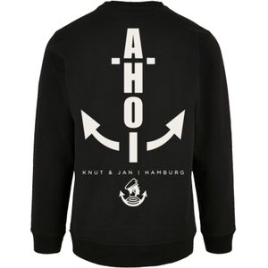 F4NT4STIC Sweatshirt 'Ahoi Anker Knut & Jan Hamburg'  zwart / wit