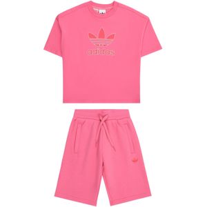 adidas Originals - Trainingspak SHORT TEE SET - Pink Fusion / Lucid Red - 2-delig