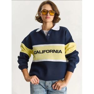 Bianco Lucci Sweatshirt  marine / lichtgeel / wit