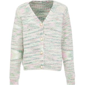 Sidona Gebreid vest  pastelgroen / lichtgroen / rosa / wit