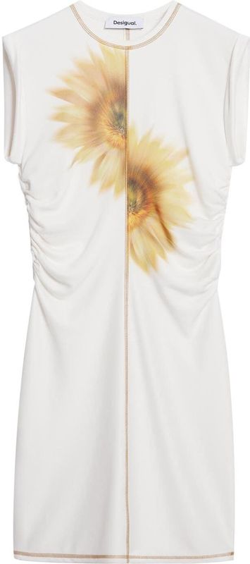 Korte Zonnebloemjurk - Multicolor - Lyocell - Mouwloos - Slim Fit - AW25