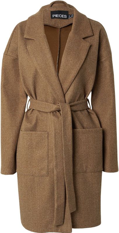 Pieces - Jolene - Jas - V-hals - Polyester - Voorzakken - Riem in de Taille