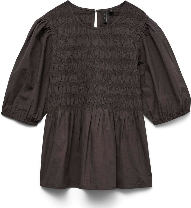 Top - Vmarlene - Regular Fit - O-hals - 2/4 Mouwen - Gesmokt Detail