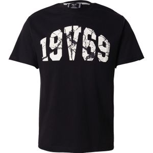 19V69 ITALIA Shirt 'Rafael'  donkergrijs / zwart / wit