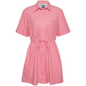 Tommy Jeans Blousejurk  framboos / rood / zwart / wit