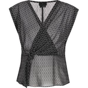 DreiMaster Klassik Blouse  zwart / wit