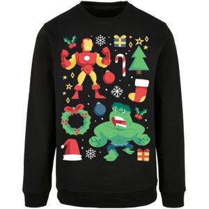 F4NT4STIC Sweatshirt 'Marvel Universe Iron Man And Hulk Christmas Day'  gemengde kleuren / zwart