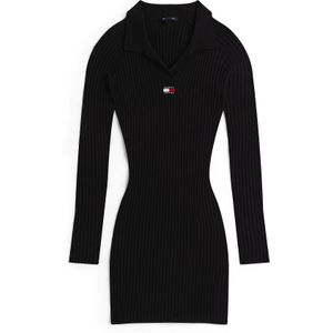 Tommy Jeans - Gebreide Jurk - Rood/Zwart/Wit