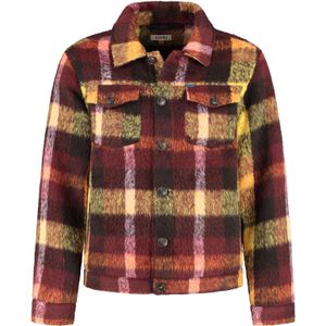 Shiwi Fleece jas  geel / karmijnrood / zwart / wit