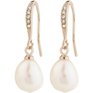 Pilgrim Oorbellen 'Jasmin'  rose-goud / transparant / parelwit