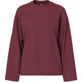 PIECES - Shirt - Karmijnrood - Lange Mouw - Ronde Hals