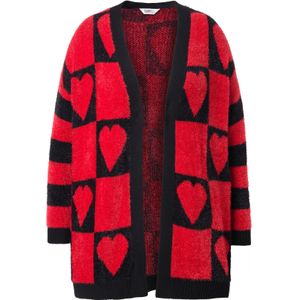 Angel of Style Gebreid vest  neonrood / zwart