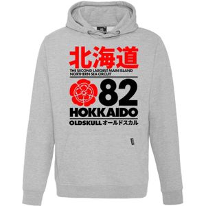Oldskull Sweatshirt 'Retro Japan Island'  grijs