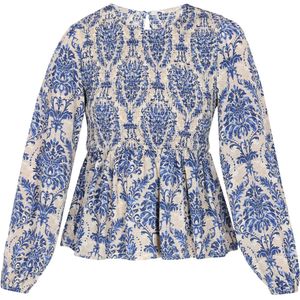 faina Blouse 'Fashion Look'  beige / lichtbeige / navy