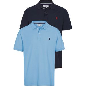U.S. POLO ASSN. Overhemd 'Alfred'  marine / lichtblauw