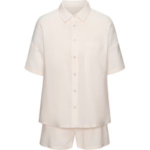 Lascana - Shortama - Beige - 2-delig - V-hals - 3/4-mouwen - All-over print