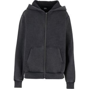 Urban Classics - Damescapuchon - Geborsteld Fleece - Zwart - Vintage Heavy Hoodie