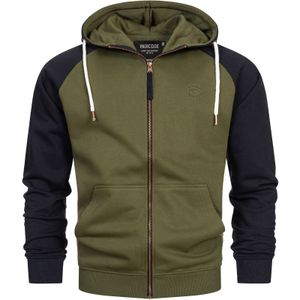 INDICODE JEANS Sweatvest 'Pulko'  navy / olijfgroen