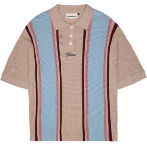 Prohibited Trui 'Charlies'  camel / lichtblauw / chocoladebruin / magenta