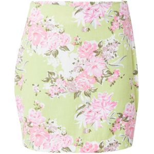 Gina Tricot Rok 'Ronja'  olijfgroen / lichtgroen / rosa / wit