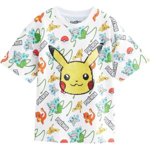 Next Shirt 'Pokémon'  aqua / geel / zwart / wit