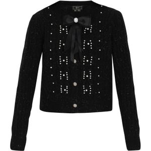 faina Gebreid vest  zwart