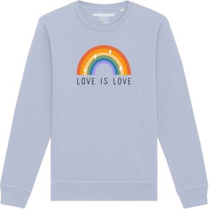 Watapparel Sweatshirt ' Love is Love '  lichtblauw / gemengde kleuren