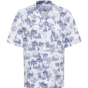 Overhemden - Blauw - Korte Mouwen - EASY IRON - Getailleerd