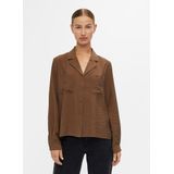Object - Objseline L/S Shirt Noos - Blouse - Dark Earth