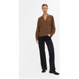 Object - Objseline L/S Shirt Noos - Blouse - Dark Earth