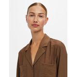 Object - Objseline L/S Shirt Noos - Blouse - Dark Earth