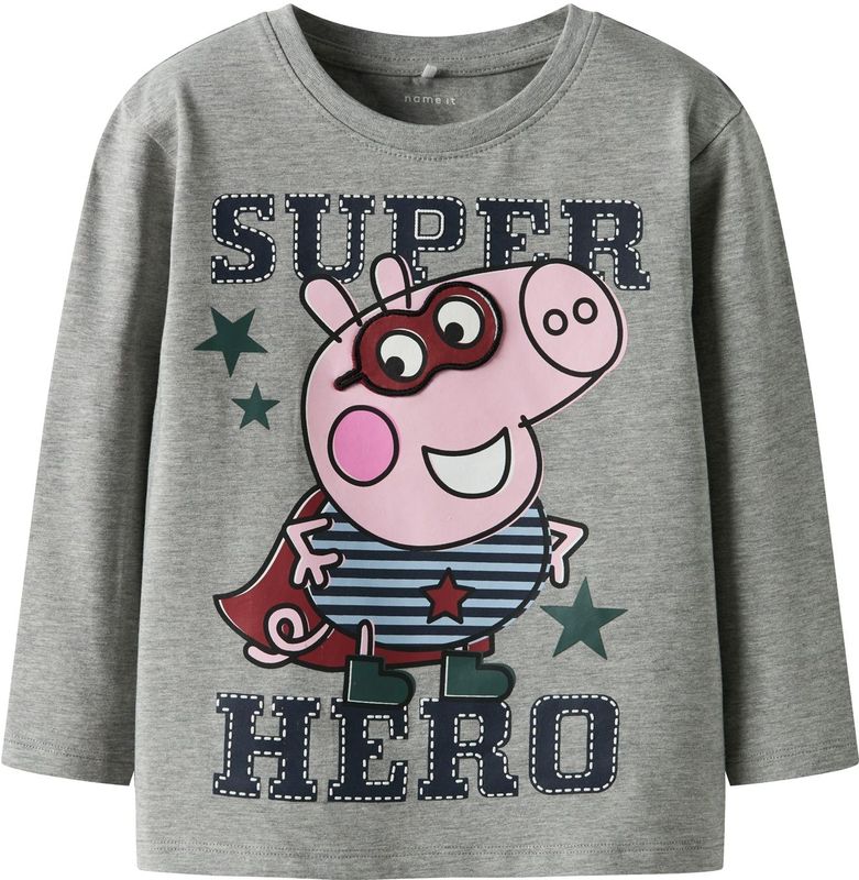 NAME IT - NMMOtto Peppa - Shirt - Navy / Grijs Gemêleerd / Rosa / Donkerrood