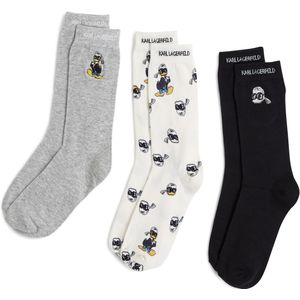 Karl Lagerfeld Sokken 'Disney X Print'  grijs / zwart / wit