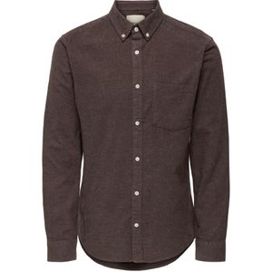 Only & Sons Overhemd 'ONSNIKO'  donkerbruin