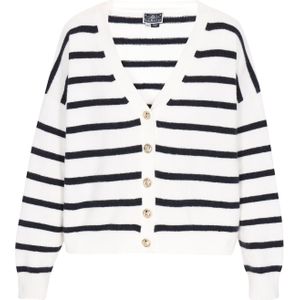 DreiMaster Maritim Gebreid vest  zwart / wit