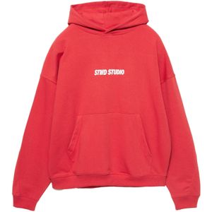 Pull&Bear Sweatshirt 'STWD STUDIO'  rood / wit