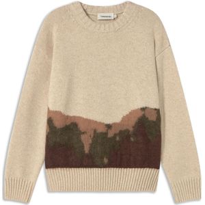 Thinking MU Trui 'Petra'  beige / bruin / kaki