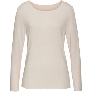 Lascana - Shirt - Zand - Lange Mouwen - Met Fijne Glinsterende Afwerking