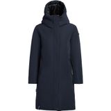 Gewatteerde lange jas met opstaande kraag, model 'Soulani'