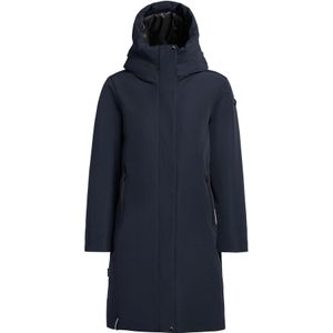 Gewatteerde lange jas met opstaande kraag, model 'Soulani'