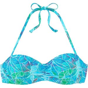 Look - Bandeau Bikini - Turquoise Gedessineerd - Gewatteerd