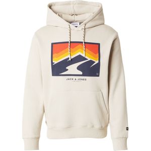 JACK & JONES Sweatshirt 'JJEXPLORER'  marine / greige / oranje / wit