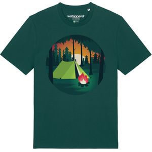 Watapparel Shirt ' Zelten '  donkergroen / gemengde kleuren