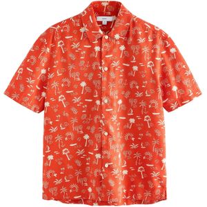 Next Overhemd 'Palm Tree'  oranjerood / wit